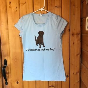 I’d rather be with my dog - choc lab tee